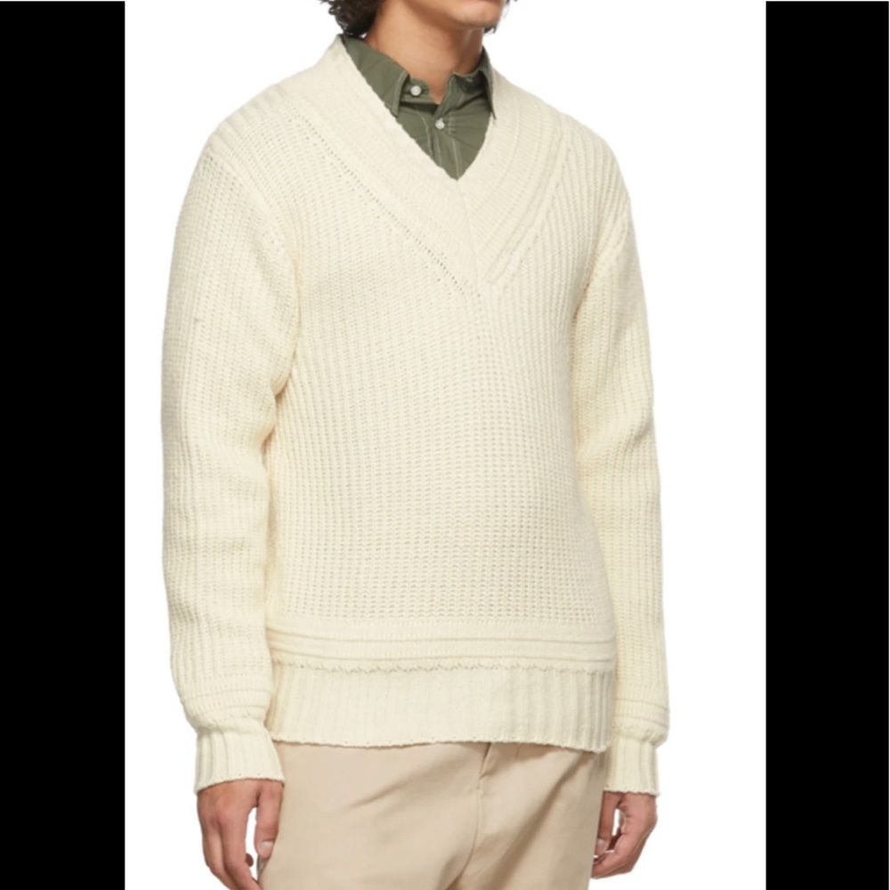 OFFICINE GENERALE MENS Off-White Gino Sweater SZ L